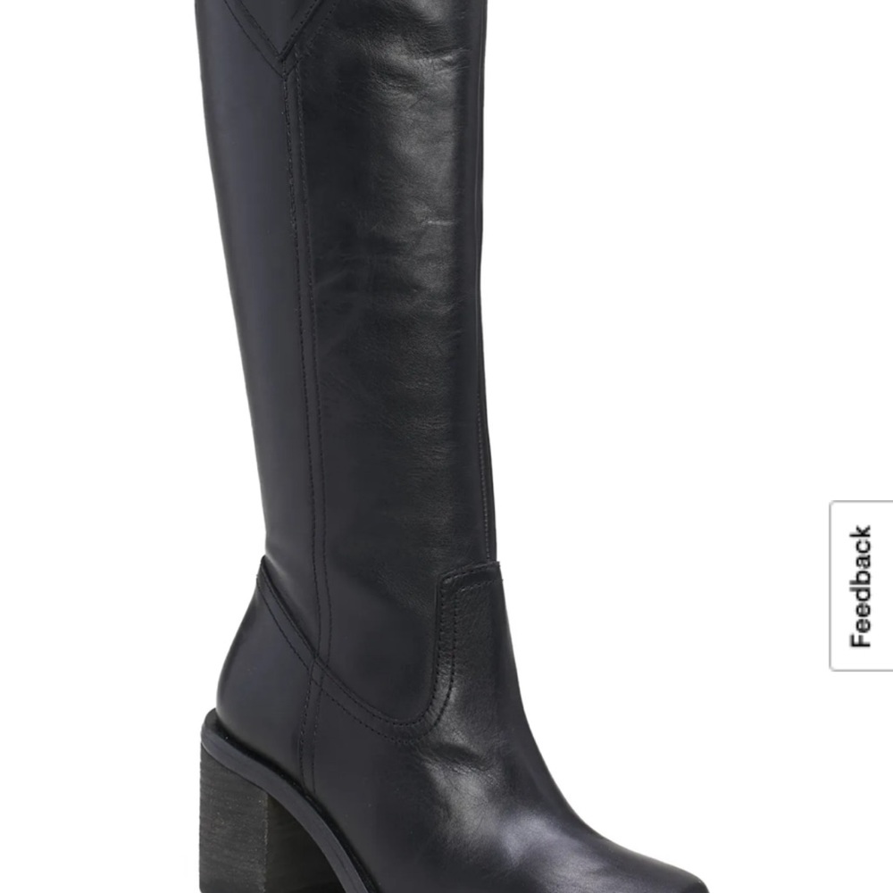 Lucky Brand Black Knee-High Heeled Boots